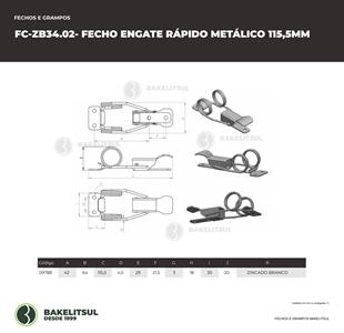 FECHO RÁPIDO DE PRESSÃO AÇO 115,5MM ZB-34.02 09788 F3 07306 