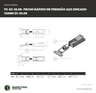 FECHO RÁPIDO DE PRESSÃO AÇO 132MM ZC-33.09 09795 F3 07313 