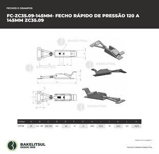 FECHO RÁPIDO DE PRESSÃO AÇO 145MM ZC-35.09 09798 F3 07316 