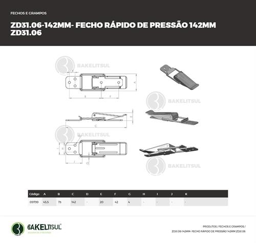 FECHO RÁPIDO DE PRESSÃO AÇO 142MM ZD-31.06 09799 F3 07317 