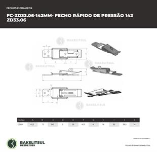 FECHO RÁPIDO DE PRESSÃO AÇO 142MM ZD-33.06 09801 F3 07319 