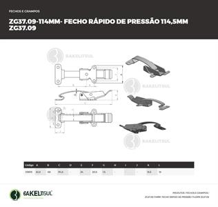 FECHO RÁPIDO DE PRESSÃO AÇO 114MM ZG-37.09 09815 F3 07333 