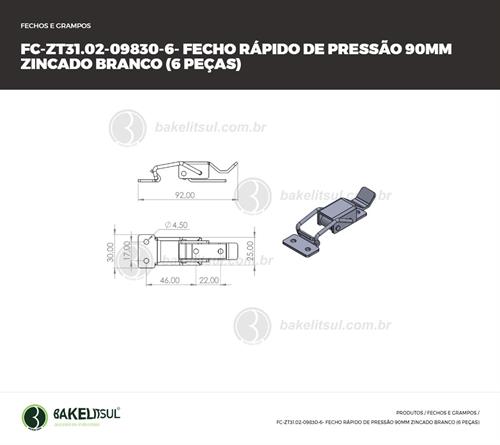 FECHO RÁPIDO DE PRESSÃO AÇO 92MM ZT-31.02  09830 F3 07348 