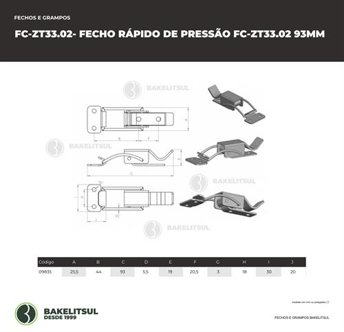 FECHO RÁPIDO DE PRESSÃO AÇO 93MM ZT-33.02 09835 F3 07353 