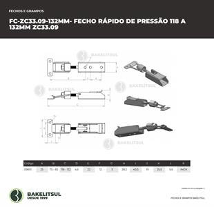 FECHO RÁPIDO DE PRESSÃO INOX 132MM ZC-33.09 09851 F3 07369 