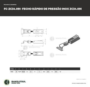 FECHO RÁPIDO DE PRESSÃO INOX 132MM ZC-34.09 09853 F3 07371 