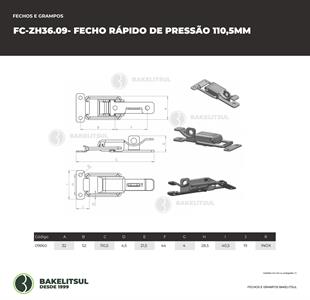 FECHO RÁPIDO DE PRESSÃO INOX 110MM ZH-36.09 09860 F3 07378 
