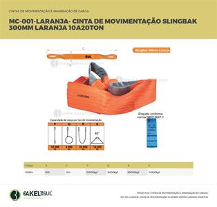 CINTA DE MOVIMENTAÇÃO SLINGBAK 300MM 20 TONELADAS 09904 