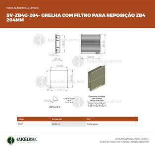 GRELHA DE VENTILAÇÃO OU EXAUSTÃO PARA VENTILADOR VQ-120 SV-ZB4-204 09977 
