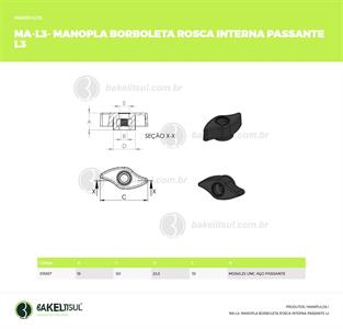 MANÍPULO BORBOLETA 50MM ROSCA INTERNA PASSANTE 09987 