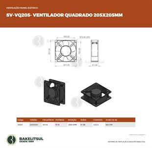 MICRO VENTILADOR QUADRADO 205X205mm 10067 