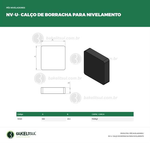 CALÇO DE BORRACHA PARA NIVELAMENTO 10120 