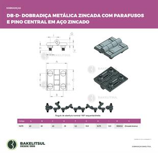 DOBRADIÇA METÁLICA DB-D ZINCADA BRANCO 10275 