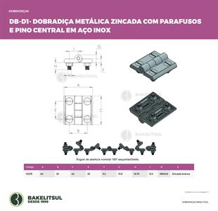DOBRADIÇA METÁLICA INOX DB-D1 ZINCADA BRANCO 10278 