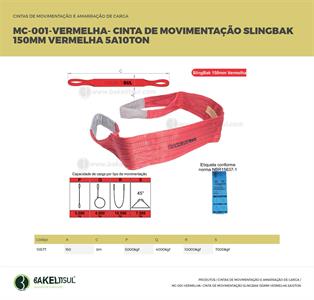 CINTA DE MOVIMENTAÇÃO SLINGBAK 150MM 10 TONELADAS 10577 