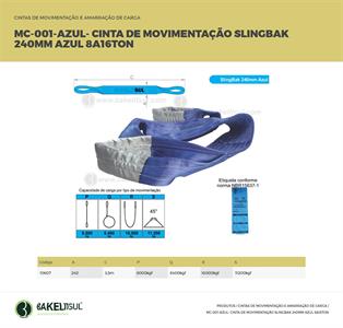 CINTA DE MOVIMENTAÇÃO SLINGBAK 240MM 16 TONELADAS 10607 
