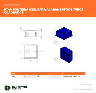 PONTEIRA TAMPA AZUL PARA TUBOS QUADRADOS  10655 