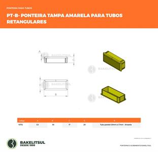 PONTEIRA TAMPA AMARELA PARA TUBOS RETANGULARES 10712 
