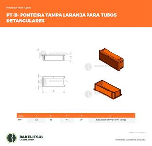 PONTEIRA TAMPA LARANJA PARA TUBOS RETANGULARES 10744 