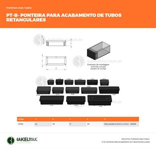 PONTEIRA TAMPA VERDE PARA TUBOS RETANGULARES 10760 