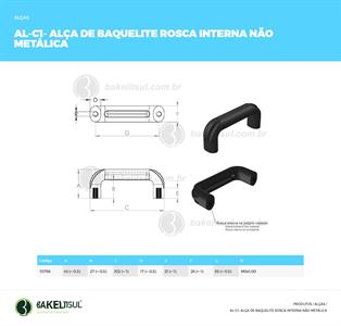 ALÇA DE BAQUELITE ROSCA INTERNA NÃO METÁLICA 10796 
