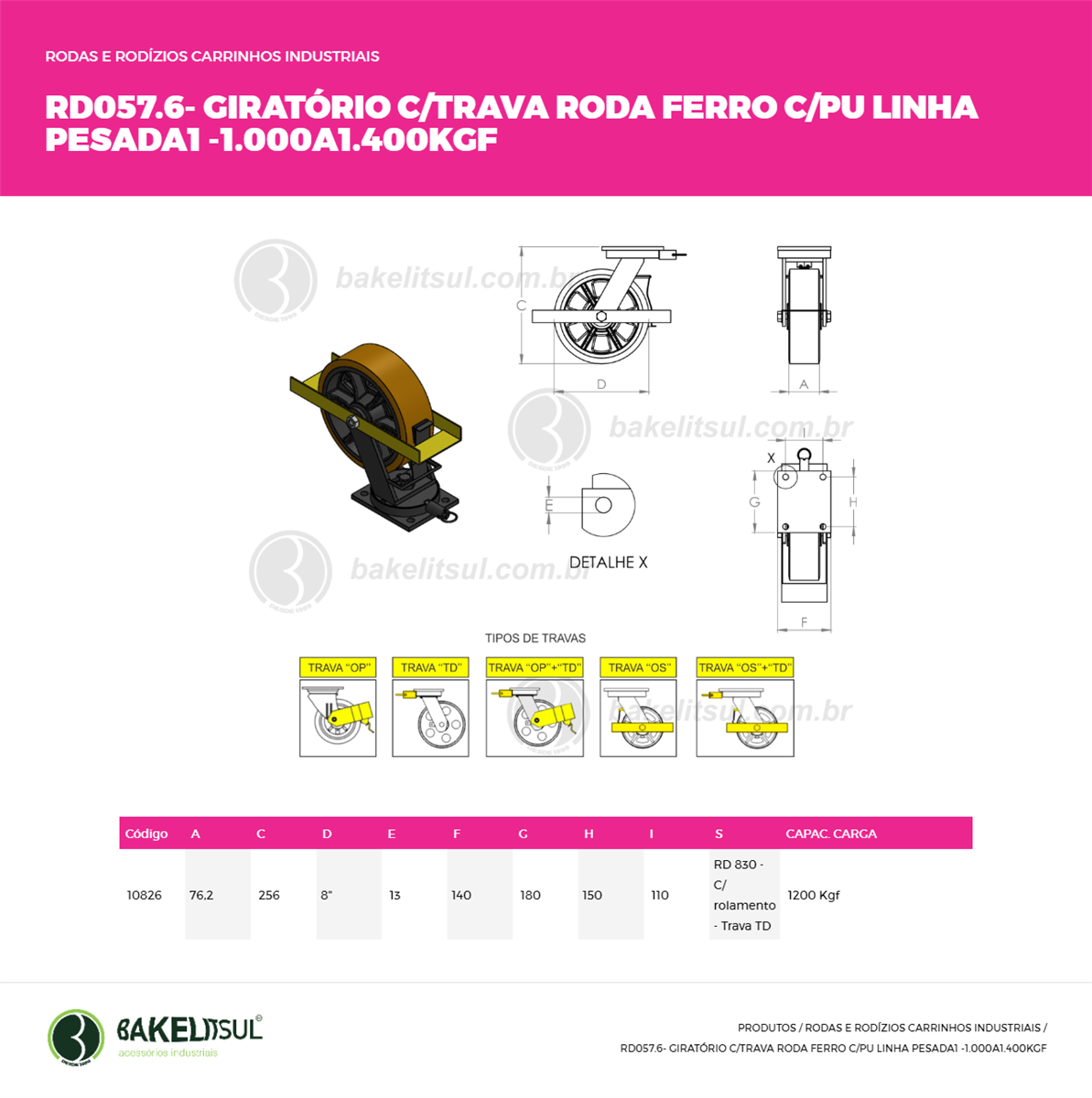 Clique aqui para visualizar a imagem técnica RD-RODIZIOS-FFPU-GPLPT- 830-140X180-00-RAC-ROLAM/TRAVA-TD30 Clique aqui para visualizar a imagem técnica RD-RODIZIOS-FFPU-GPLPT- 830-140X180-00-RAC-ROLAM/TRAVA-TD30