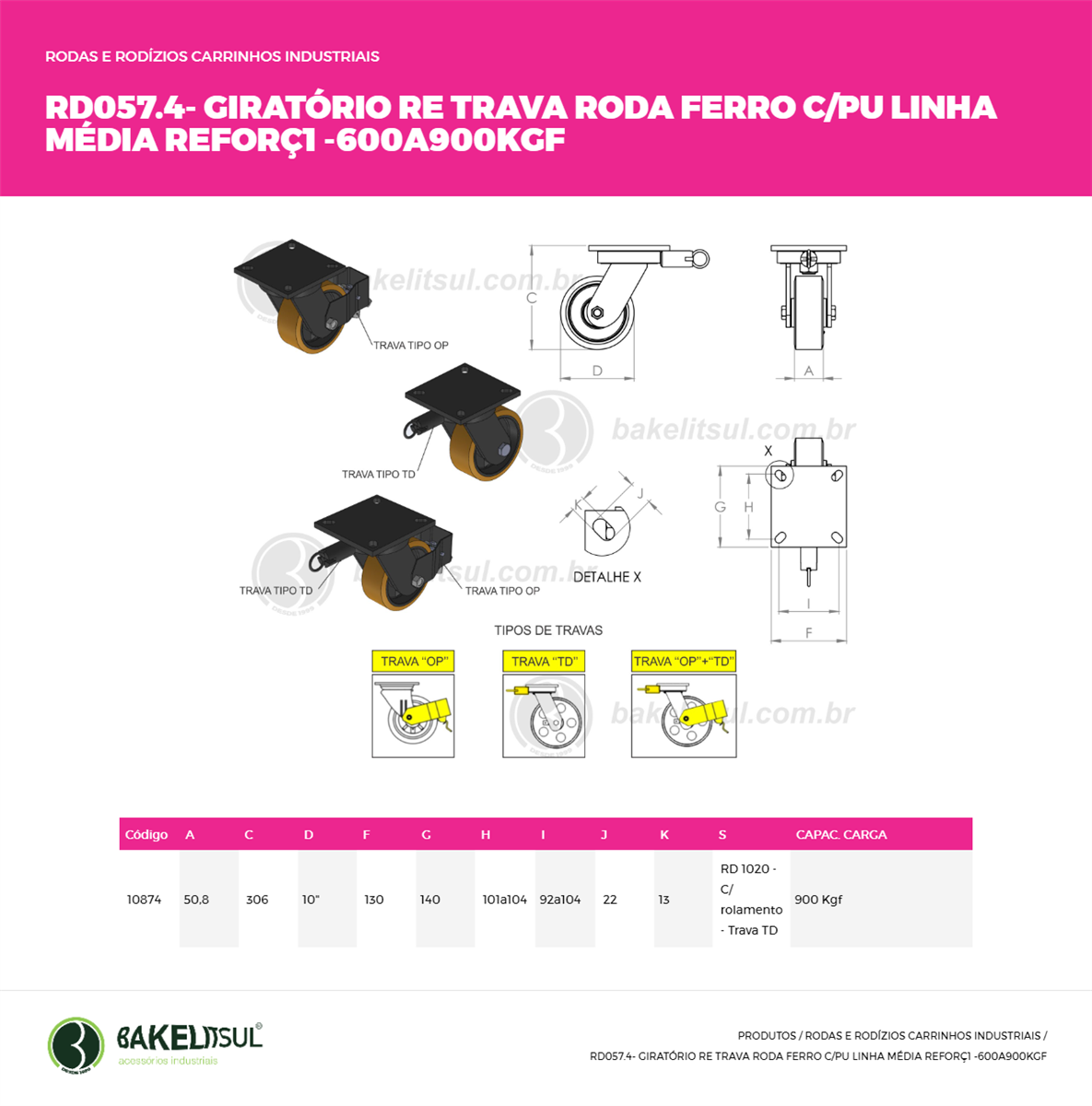 Clique aqui para visualizar a imagem técnica RD-RODIZIOS-FFPU-GPLMR1T-1020-130X140-00-RAC-ROLAM/TRAVA-TD30 Clique aqui para visualizar a imagem técnica RD-RODIZIOS-FFPU-GPLMR1T-1020-130X140-00-RAC-ROLAM/TRAVA-TD30