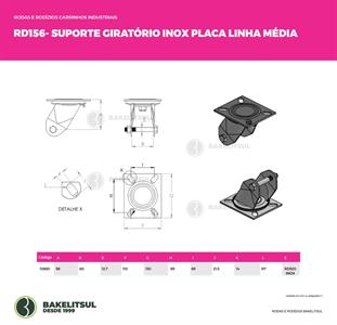 SUPORTE GIRATÓRIO INOX PLACA LINHA MÉDIA  10883 