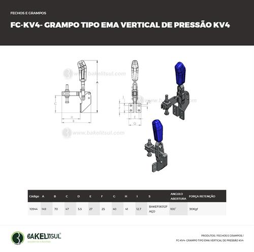 GRAMPO DE PRESSÃO VERTICAL TIPO EMA FC-KV4 10944 