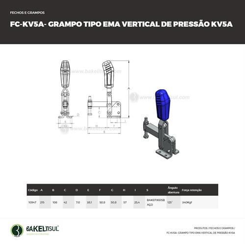 GRAMPO DE PRESSÃO VERTICAL TIPO EMA FC-KV5A 10947 