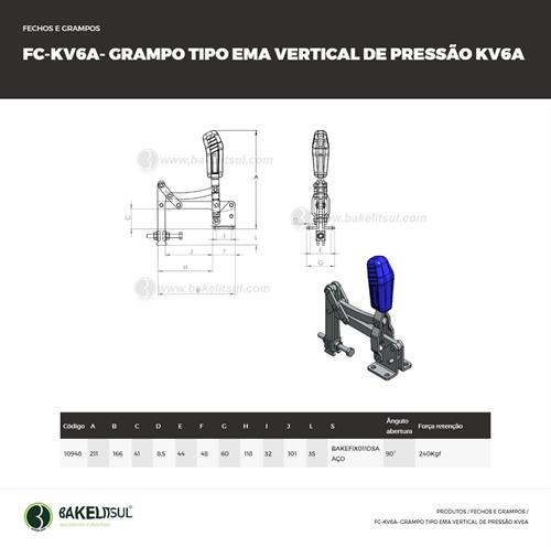 GRAMPO DE PRESSÃO VERTICAL TIPO EMA FC-KV6A 10948 