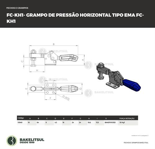 GRAMPO DE PRESSÃO HORIZONTAL TIPO EMA FC-KH1 10949 