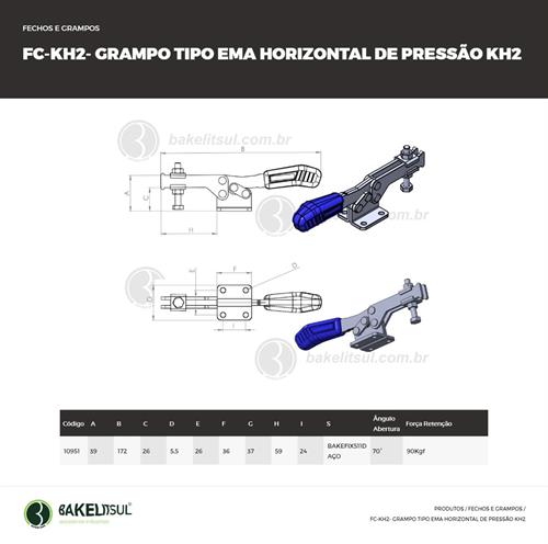 GRAMPO DE PRESSÃO HORIZONTAL TIPO EMA FC-KH2 10951 