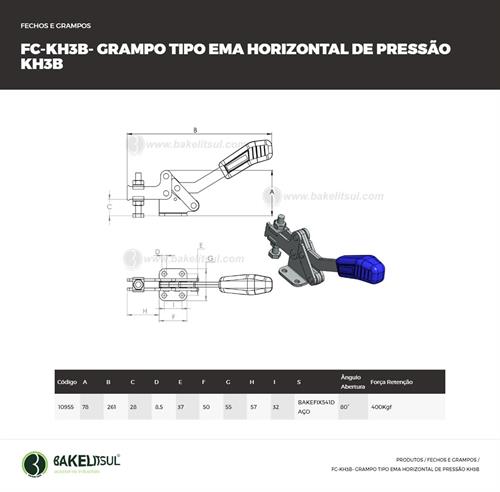 GRAMPO DE PRESSÃO HORIZONTAL TIPO EMA FC-KH3B 10955 