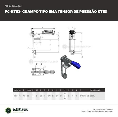 GRAMPO TENSOR DE PRESSÃO TIPO EMA FC-KTE3 10959 