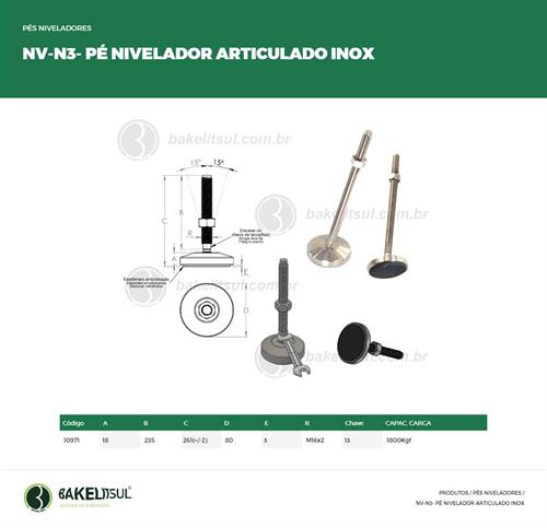 PÉ NIVELADOR ARTICULADO INOX 10971 