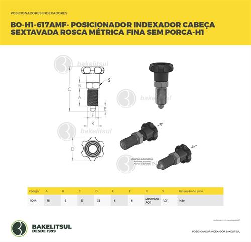 POSICIONADOR INDEXADOR H1 SEXTAVADO MÉTRICO FINO SEM PORCA 11044 F3 08174 