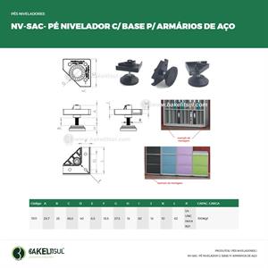 PÉ NIVELADOR BASE PARA ARMÁRIO DE AÇO 11111 F3 08060 