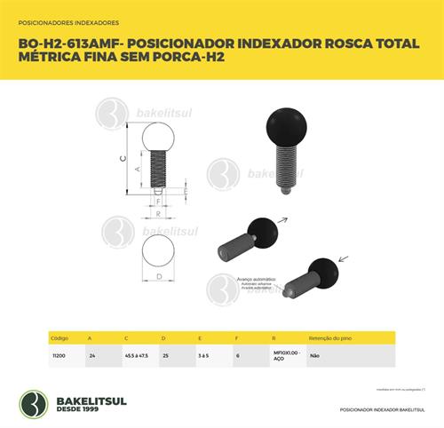 POSICIONADOR INDEXADOR H2 ROSCA MÉTRICA FINA SEM PORCA 11200 F3 08335 