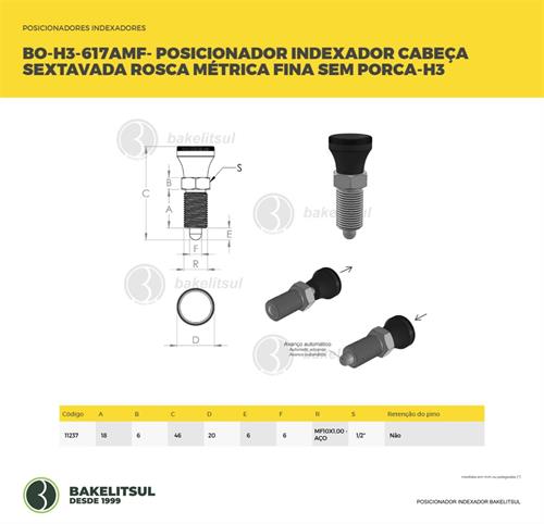 POSICIONADOR INDEXADOR H3 SEXTAVADO MÉTRICO FINO SEM PORCA 11237 