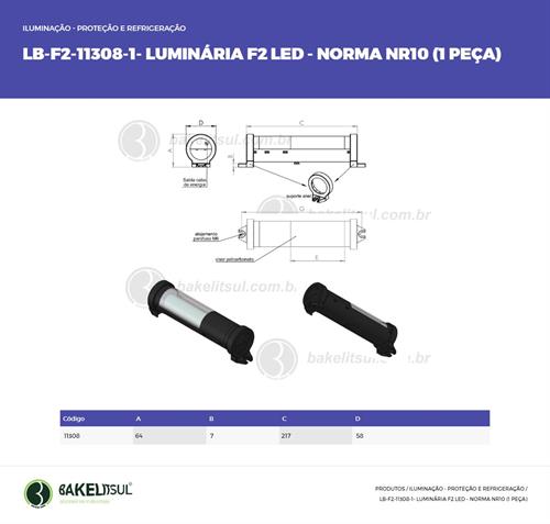 LUMINÁRIA NR10 PARA PAINEL ELÉTRICO LB-F2 11308 