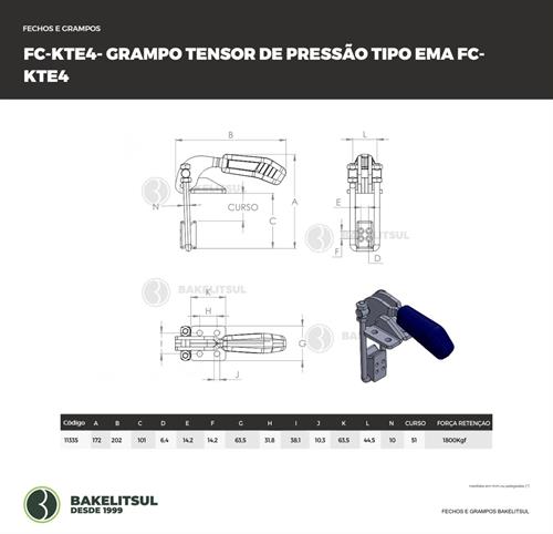 GRAMPO TENSOR DE PRESSÃO TIPO EMA FC-KTE4 11335 
