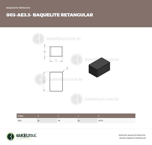 BAQUELITE PRENSADO RETANGULAR MP-RB 11351 