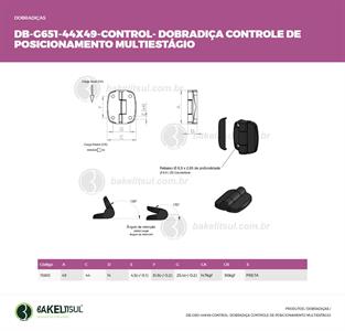 DOBRADIÇA CONTROLE DE POSICIONAMENTO MULTIESTÁGIO DB-G651 11380 