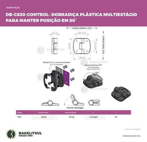 DOBRADIÇA MULTIESTÁGIO PARA MANTER POSIÇÃO DB-C620-C 11382 