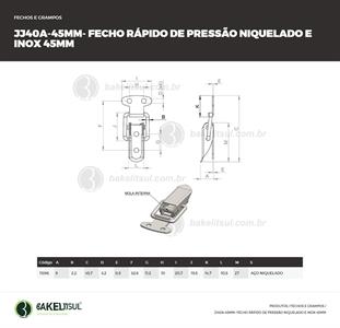 FECHO RÁPIDO DE PRESSÃO AÇO 45MM 11396 F3 08569 