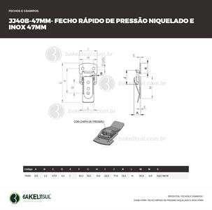 FECHO RÁPIDO DE PRESSÃO INOX 47MM 11399 F3 08572 