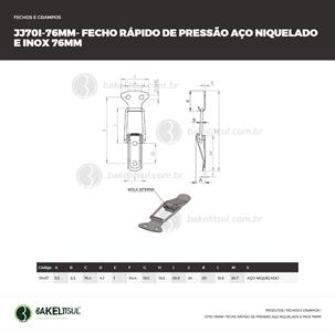 FECHO RÁPIDO DE PRESSÃO AÇO 76MM 11407 F3 08580 