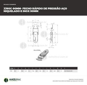 FECHO RÁPIDO DE PRESSÃO AÇO 90MM 11411 F3 08584 