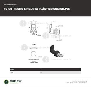 FECHO LINGUETA PLÁSTICO MIOLO COM CHAVE FC-G9 11492 
